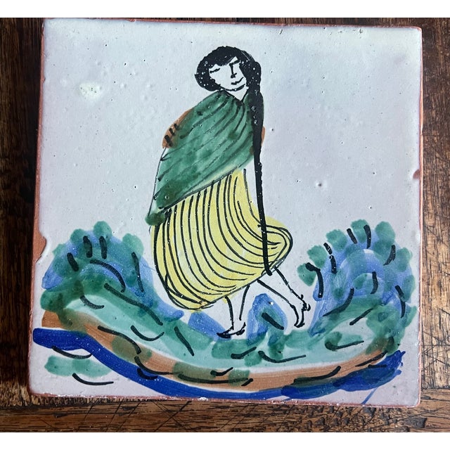 Ceramic Vintage Gorky Gonzalez Mexican Tile- Set of 6 For Sale - Image 7 of 10