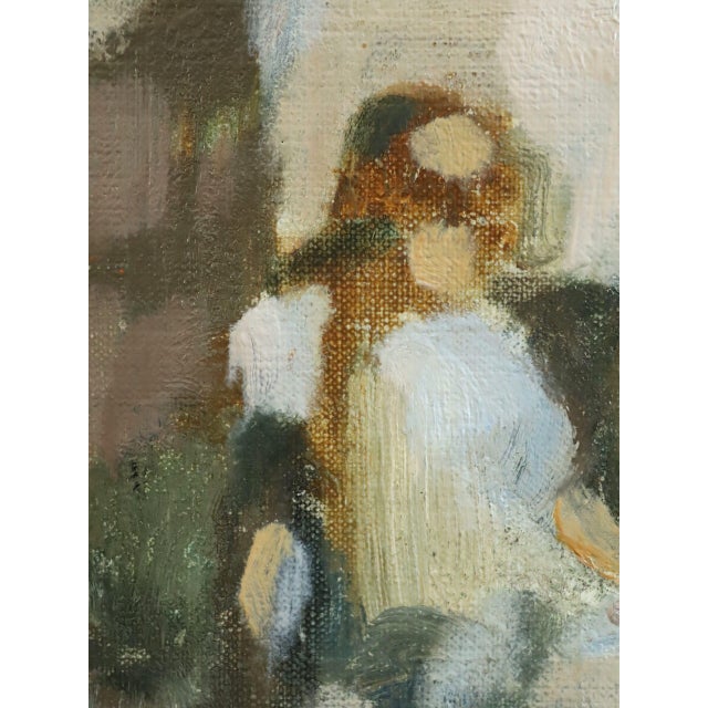 Dark Green Mid-Century Modern 'Woman in Repose' Mini Abstract Figurative Portrait Oil Painting bySwedish Artist Ivar Morsing (1919-2009), Framed For Sale - Image 8 of 10