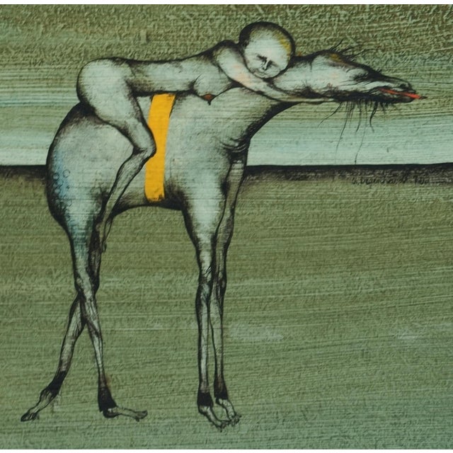 Gertrude Degenhardt, Two Fantastic Scenes, 1970, Oil on Hardboard, Set of 2 For Sale - Image 6 of 11