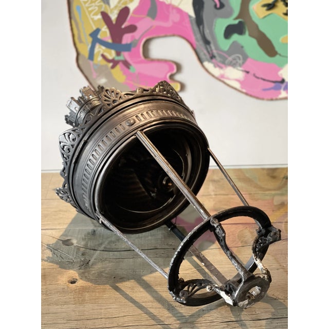 Industrial Parisian Cast Iron Lantern, France For Sale - Image 3 of 8