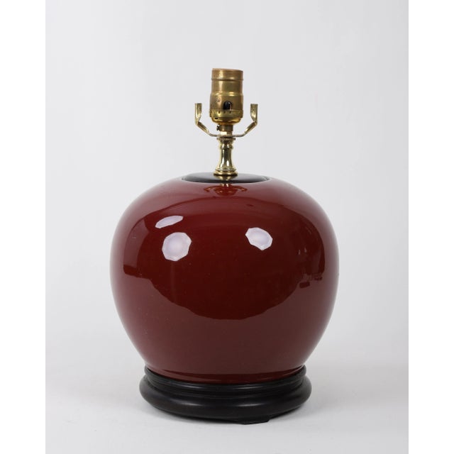 1970s 20th Century Chinese Style Red Oxblood Glaze Lamp For Sale - Image 5 of 8