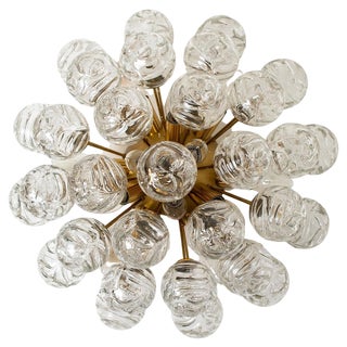 Flush Mount Glass Snowball Light from Doria Leuchten, Germany, 1970s For Sale