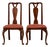 Henredon Queen Anne Solid Mahogany Side Chairs or Dining Chairs, Pair For Sale