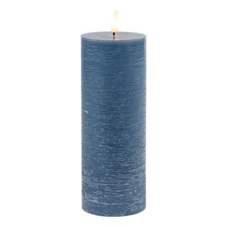 FIA Wick Blue Pillar Candle (Set of 2) For Sale