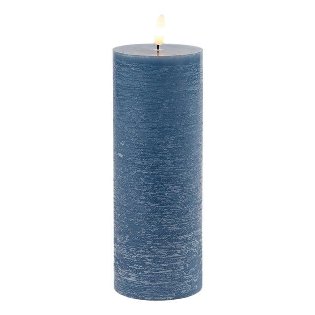 FIA Wick Blue Pillar Candle (Set of 2) For Sale