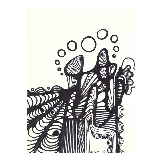 1988 Lang Mart Modern Painting on Paper For Sale