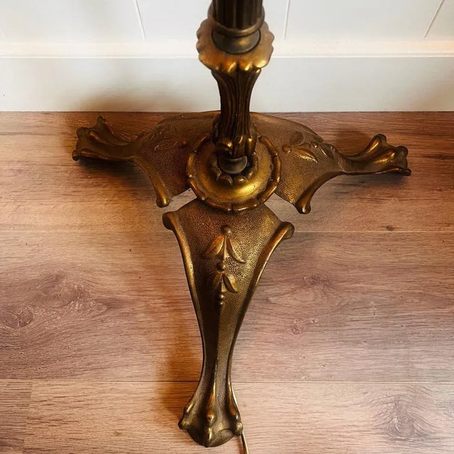 Gold Antique Floor Lamp in Bronze For Sale - Image 8 of 10