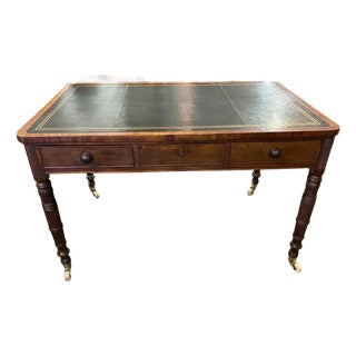 English 19thc Mahogany Partners Writing Table For Sale