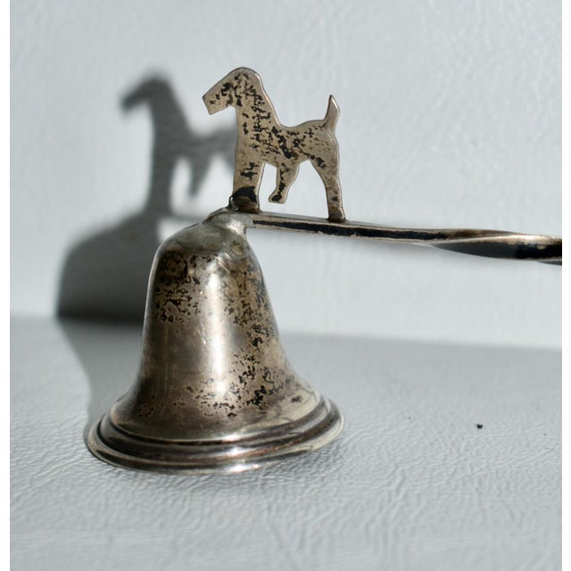 Vintage (1960's) Candle Snuffer with Dog Motif. Made os Sterling Silver. The Measurements: 2"W x 1.25"D x 9.5"H Flat Rate...