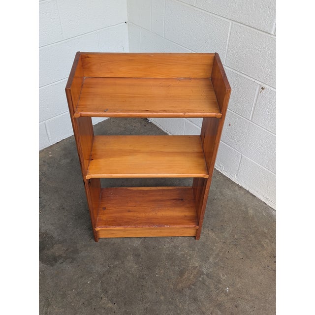 Small Vintage Handmade Solid Oak Bookshelf For Sale - Image 4 of 12