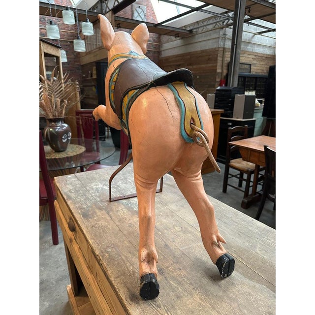 Wood Carousel Pig, Early 20th Century For Sale - Image 7 of 14