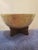 Metal Vintage Early 20th Century Chinese Brass Etched Dragon Motif Bowl and Carved Stand For Sale - Image 7 of 7
