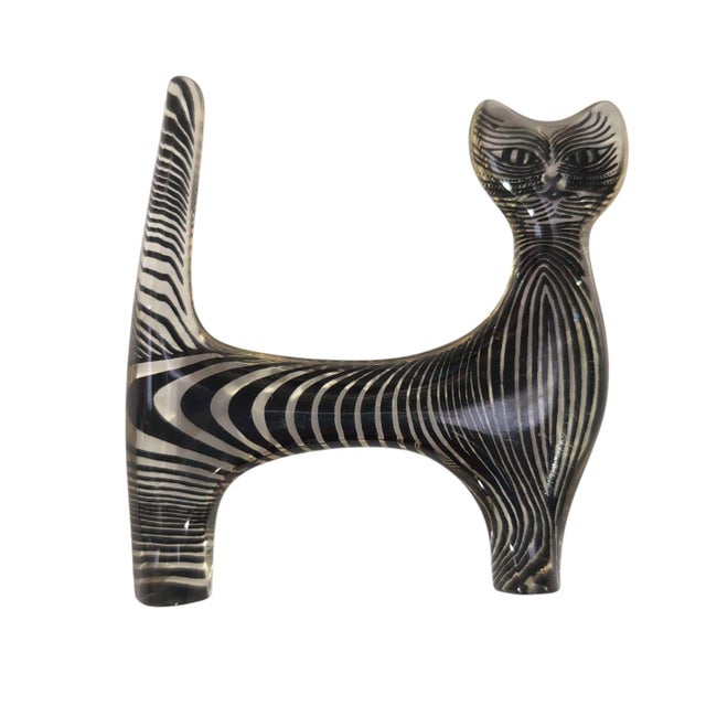 Abraham Palatnik Set of 2 Cats 1960s Lucite Art Clear/Black Made in Brazil For Sale - Image 10 of 12