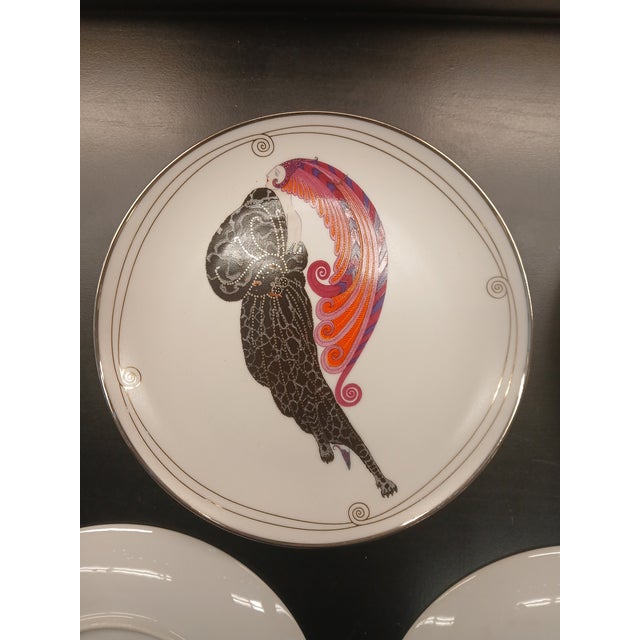 White Late 20th Century House of Erté Limited Edition Art Deco Porcelain Plates - Set of Five For Sale - Image 8 of 11