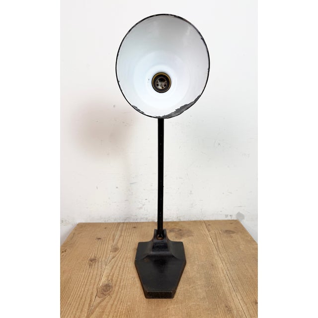 Vintage German Bauhaus Petrol Enamel Table Lamp from Schaco, 1930s For Sale - Image 14 of 18