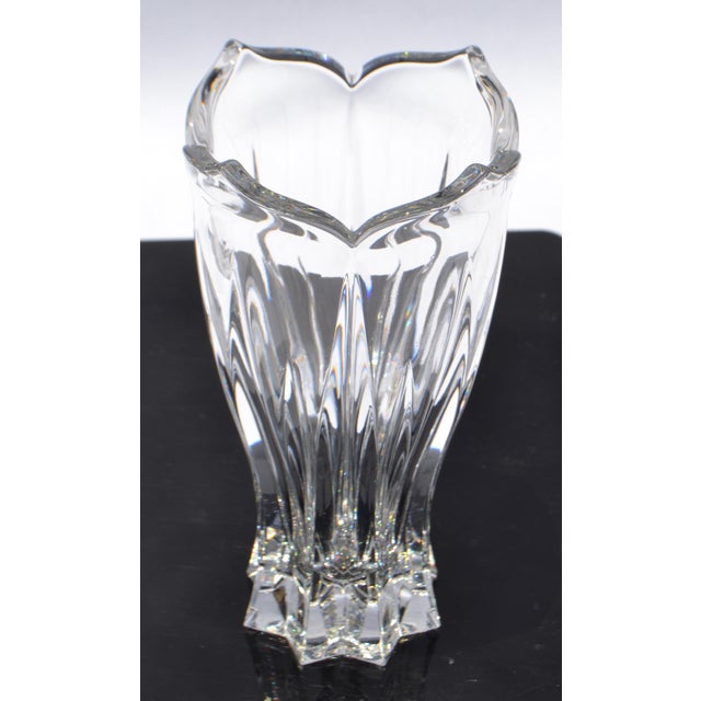 Waterford 1970s Art Deco Style Waterford Heavy Crystal Tulip Vase Star Base For Sale - Image 4 of 13