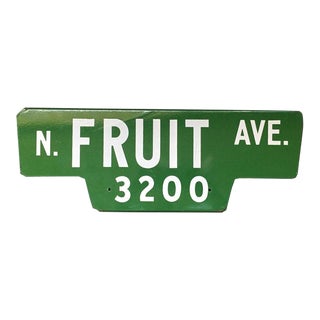Vintage Street Sign, N Fruit Ave For Sale