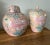 Peachy Beachy gingers in a floral motif each featuring a gorgeous, giant, peony bloom. A set of two, but each one unique...