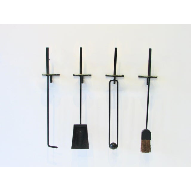 Mid 20th Century Mel Bogart Wall Mounted Fireplace Tools - Set of 4 For Sale In Detroit - Image 6 of 10