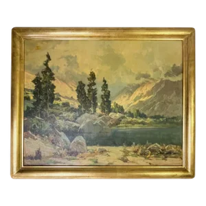 Vintage Framed Giclee on Board by Jack Wilkinson Smith (California, 1873-1949) Titled 'Morning Mist'