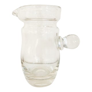Vintage Hand Blown Glass Pitcher With Saddle Grip Handle – Western Ranch House Barware For Sale
