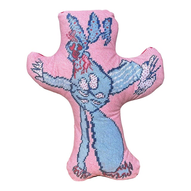 Velvet "MOMster" Sculpted Plush Pillow, Custom Original For Sale