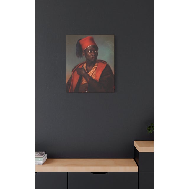 Atelier Aria Lumae Nineteenth Century Orientalist Nubian Guard Ottoman Portrait Fine Art Gallery Board Print 16 X 20 For Sale - Image 4 of 14