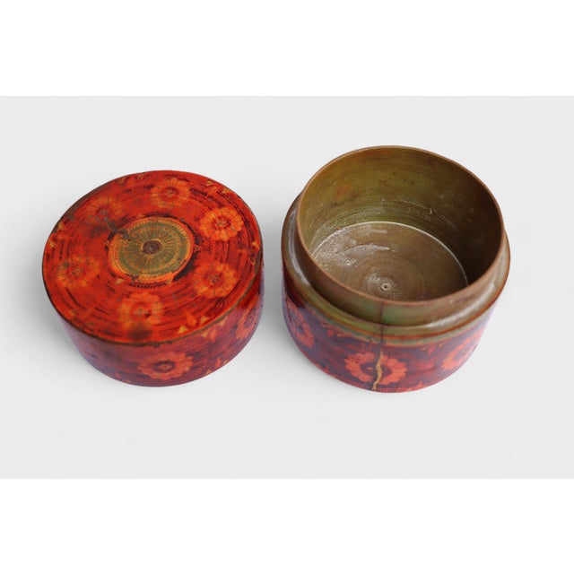 1950s Handpainted Wooden Lacquerware Spice Box, 1950s For Sale - Image 5 of 11