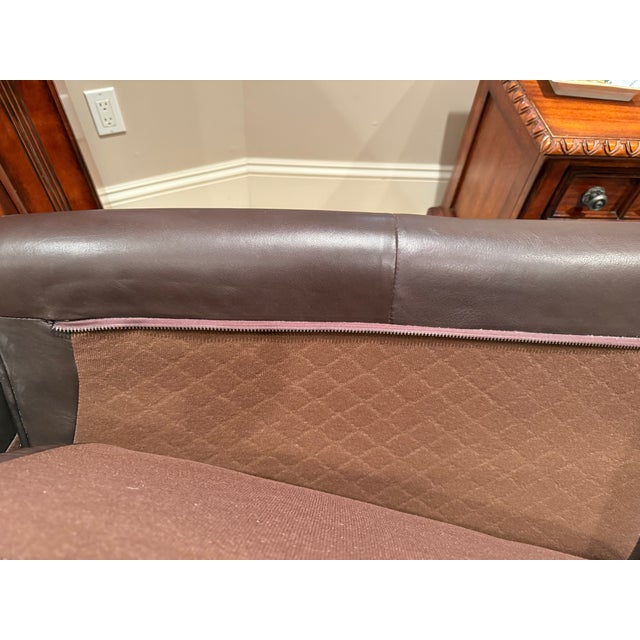 Italian Leather Sofa For Sale - Image 4 of 8