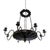 Early 21st Century Vintage Handcrafted Iron Black and Gold 8-Light Pendant Chandelier For Sale - Image 5 of 10
