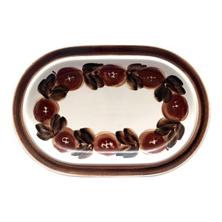 1970s Arabia of Finland Rosmarin Brown Oval Serving Platter For Sale