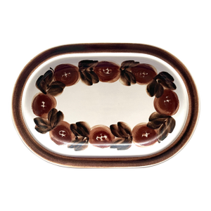 1970s Arabia of Finland Rosmarin Brown Oval Serving Platter