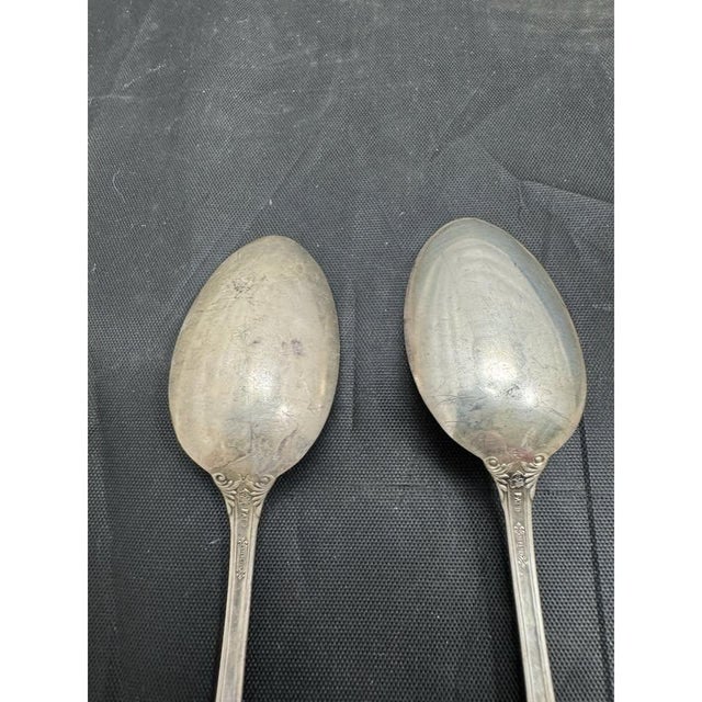 Late 19th Century Pair Simpson Hall Miller Sterling Teaspoons 5.5" Jewel Pattern For Sale - Image 5 of 10