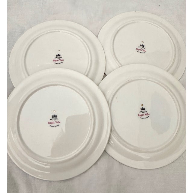 Early 20th Century Vintage Royal Vale Bone China Bird Plates-Set of 4 For Sale - Image 5 of 5