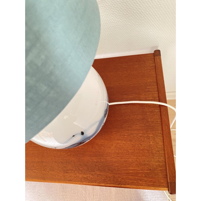 Blue Glass Sakura Table Lamp by Michael Bang for Holmegaard, Denmark, 1980s For Sale - Image 8 of 13