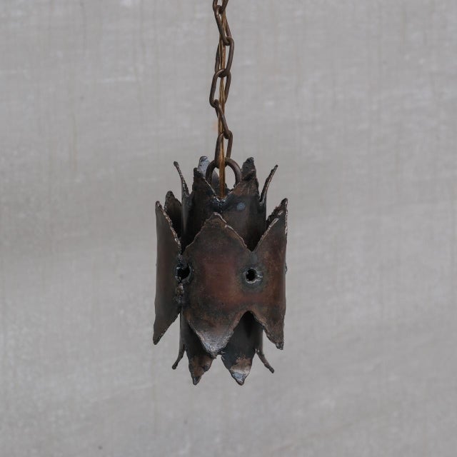 Mid-Century Modern Late 20th Century Brutalist Swedish Pendant Lights, 1970s, Set of 3 For Sale - Image 3 of 9