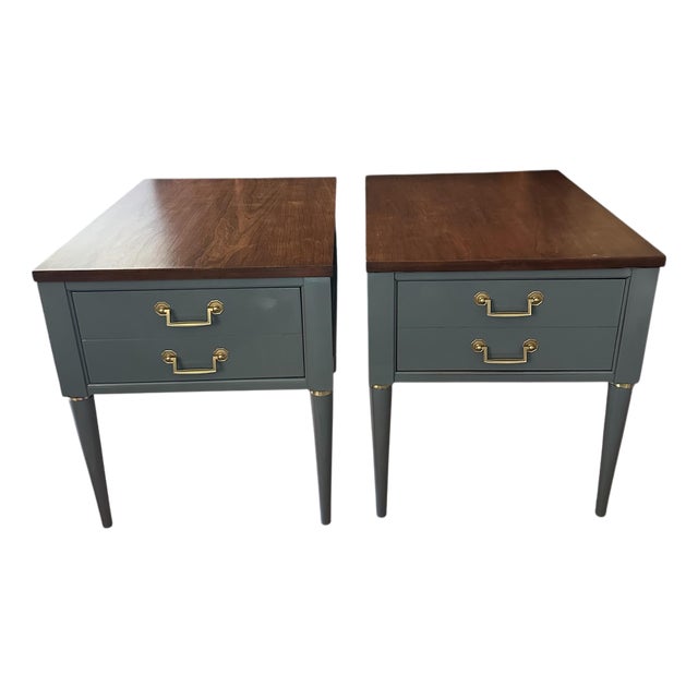 1960s Mid Century Stained and Lacquered Gray End or Side Tables For Sale