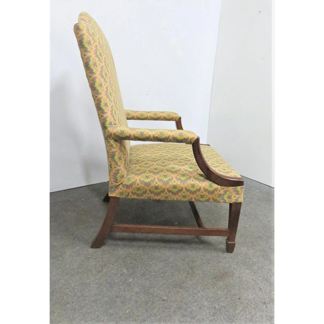 19th C Hepplewite Mahogany Library Chair For Sale - Image 4 of 9