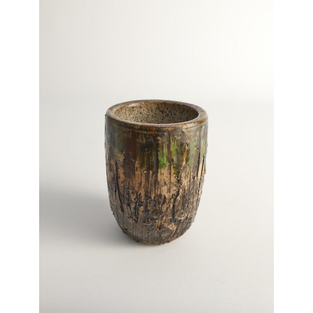Scandinavian Modern Brutalist Stoneware Vase from Tilgmans, Sweden, 1960s For Sale - Image 18 of 18