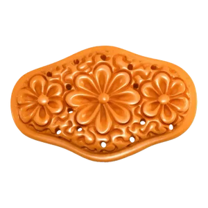 Vintage Butterscotch Yellow Bakelite Carved Flowers Brooch