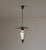 Vintage Italian Pendant Light with Black Saucer Shade and Opaline Glass, 1950s For Sale - Image 9 of 10
