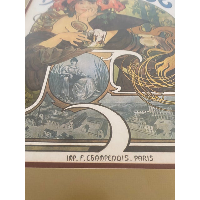 Late 19th Century Vintage Alphonse Mucha Framed Posters - Bières De La Meuse & Monaco-Monte Carlo (Pre-1977) - a Pair For Sale - Image 5 of 9