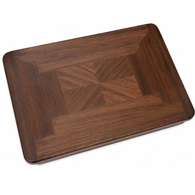 Mid-Century Modern Vintage Danish Modern Solid Teak Side Table With Parquet Inlaid Top For Sale - Image 3 of 4