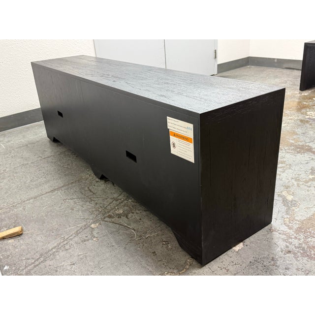 Wood Restoration Hardware Davos Oak Media Console For Sale - Image 7 of 12