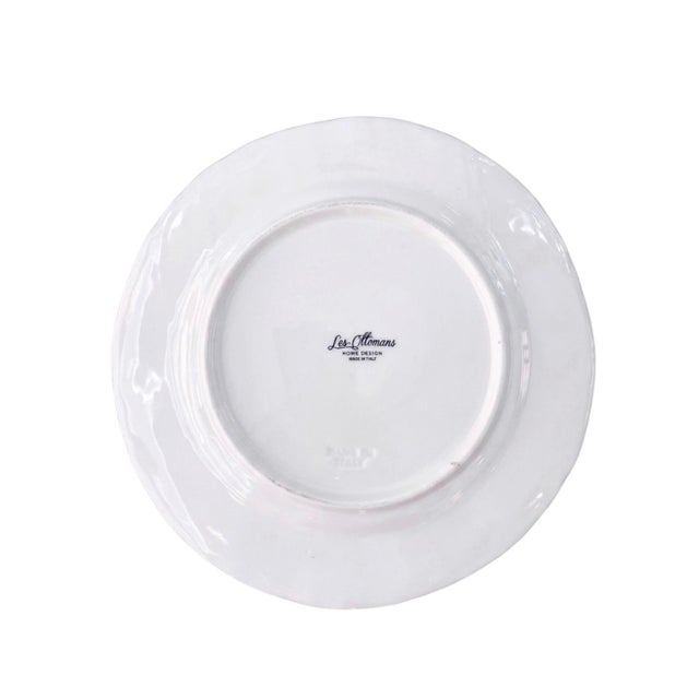 Les Ottomans Italian Hand-Painted "The Palms" Ceramic Dinner Plates - Set of 4 For Sale In West Palm - Image 6 of 10