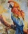 A radiant macaw set against a lush forest background - warm and cool tones in vivid balance. Original one-of-a-kind oil on...