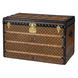 Antique 20th Century Courier Trunk in Monogram Canvas from Louis Vuitton, France, 1910s For Sale