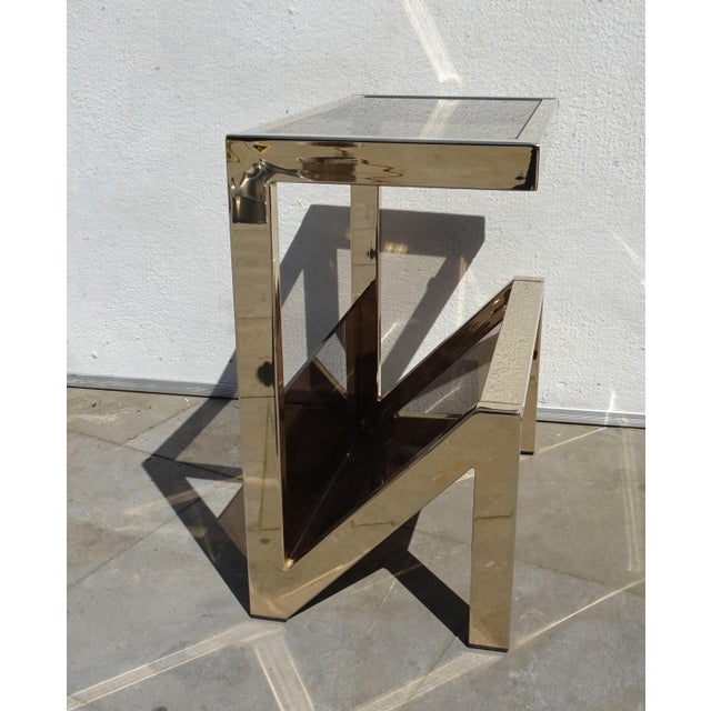 Gilded Magazine Rack or Side Table from Belgo Chrom / Dewulf Selection, 1970s For Sale - Image 9 of 14