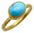 1990s 24k Gold Handmade Persian Turquoise Cabochon Ring, Size 7.5 For Sale