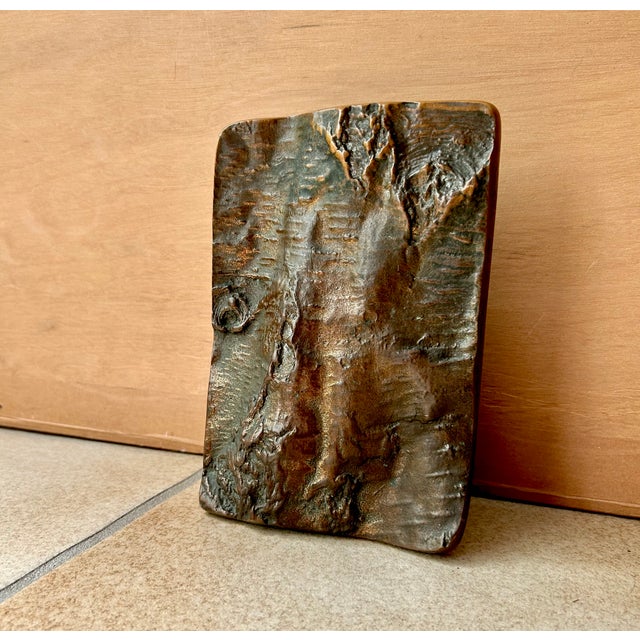Modern Brutalist Sculptural Door Handle and Key Plate in Tree Bark Textured Bronze, West Germany, 1970s, Set of 2 For Sale - Image 3 of 18